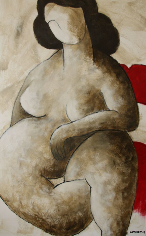 Femme à la chaise rouge